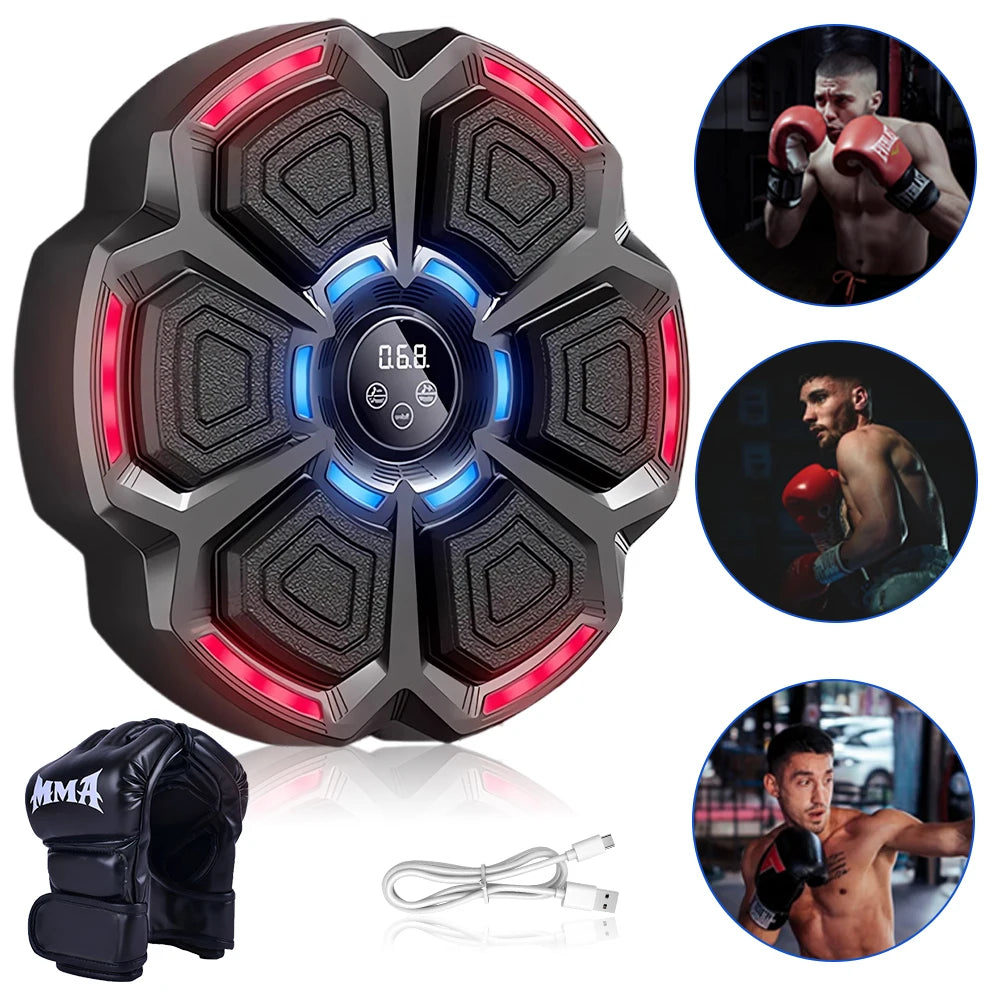 Music Boxing Machine Adjustable Speed Wall Mount Exercise Equipment Rechargeable