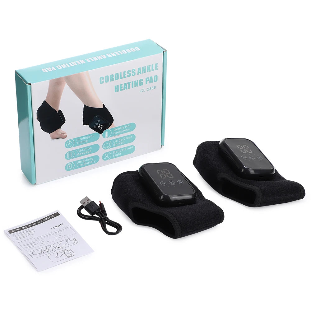 PASTSKY Electric Heating Ankle Guard Cordless Foot Massager 3 Level