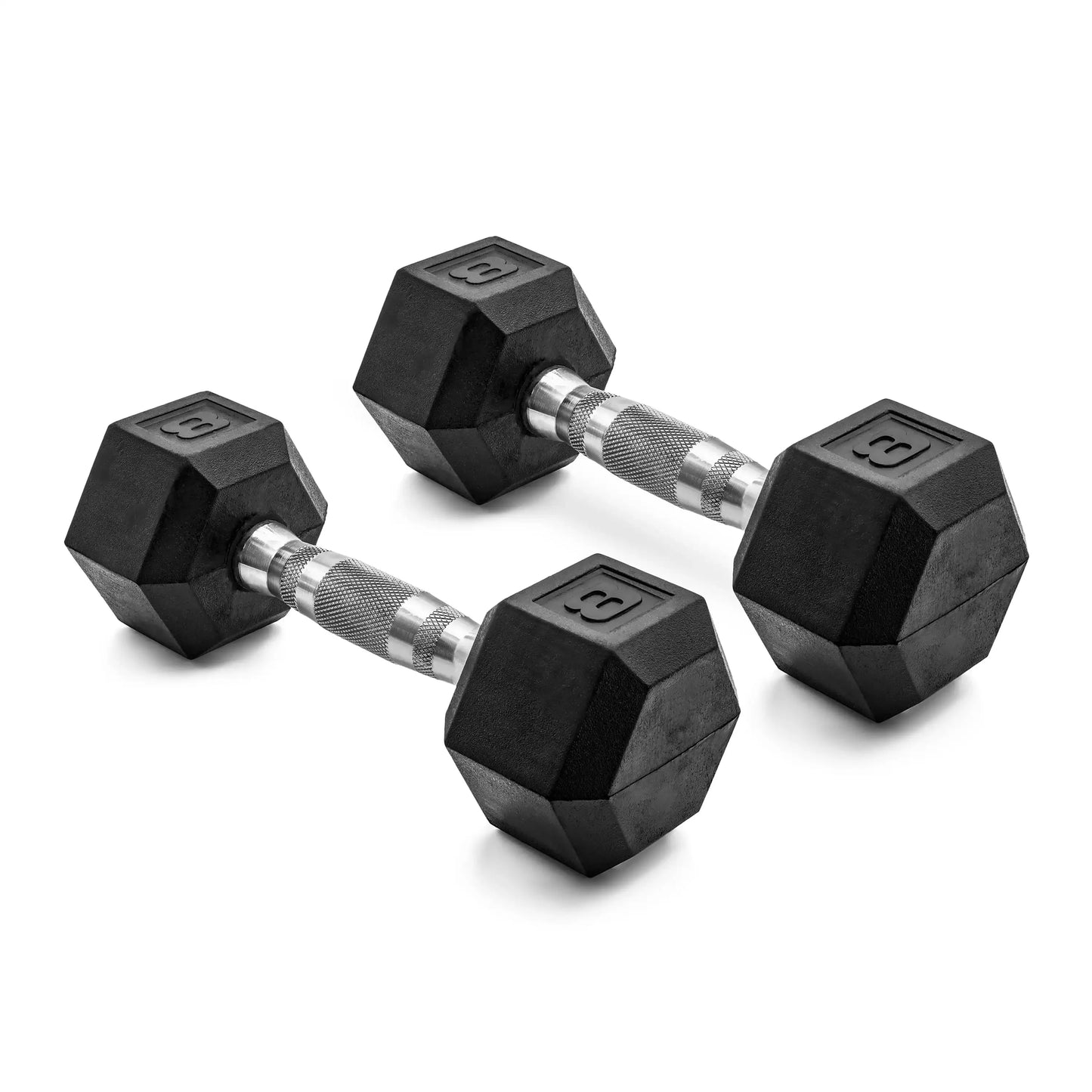 Pair Rubber Coated Hex Dumbbells With Non Slip Grips