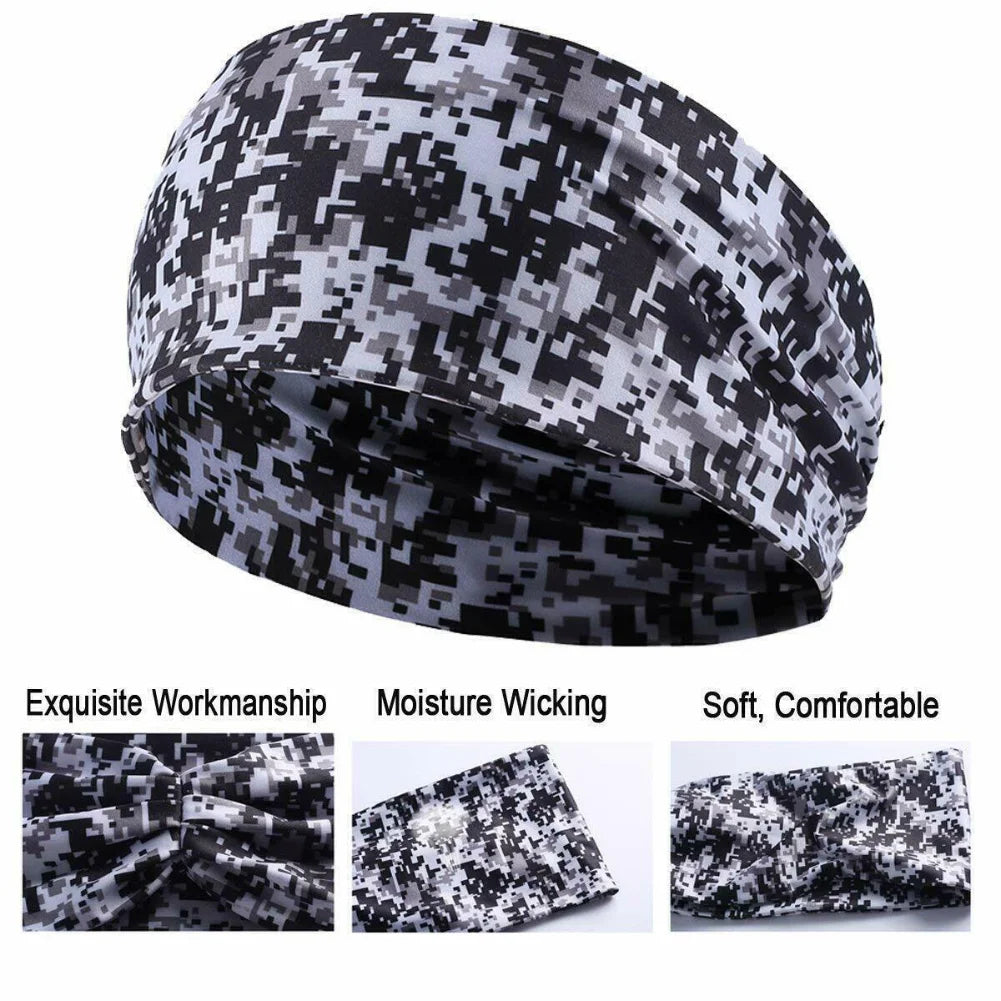 Unisex Wide Non-Slip Elastic Hair Headband for Yoga and Workout