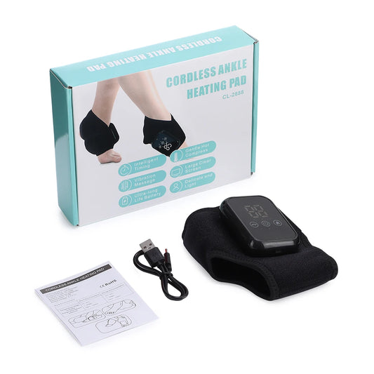 PASTSKY Electric Heating Ankle Guard Cordless Foot Massager 3 Level