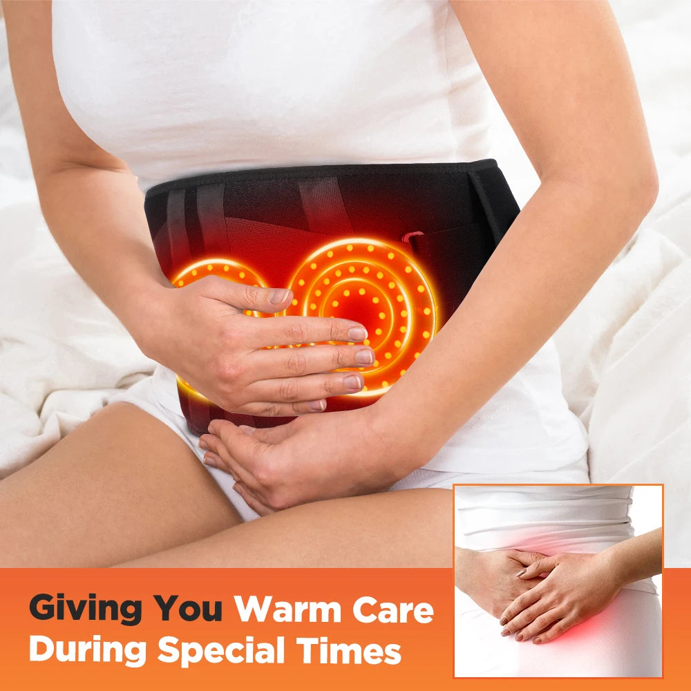 Hailicare Heating Vibration Massager Belt With Red Light Therapy