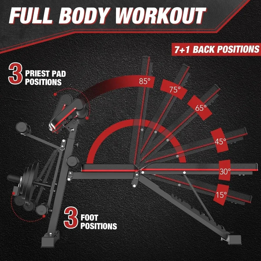 XMSJ Adjustable Weight Bench Press For Home Gym Incline Decline