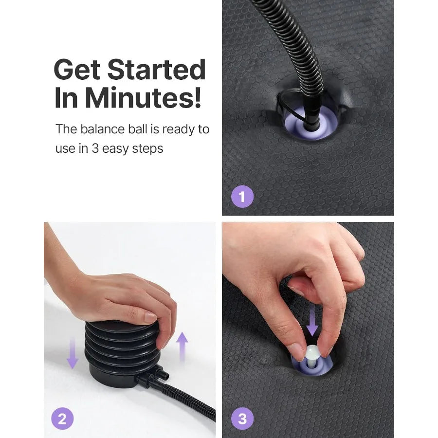 SHXI Balance Ball Trainer Durable Half Yoga Ball For Workouts