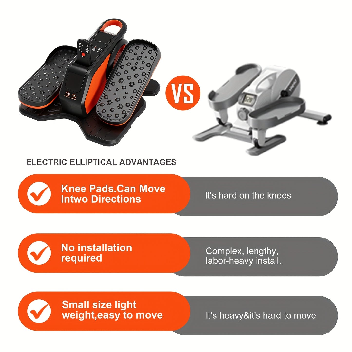 Under Desk Elliptical Machine With Remote 12 Speed Quiet